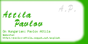 attila pavlov business card